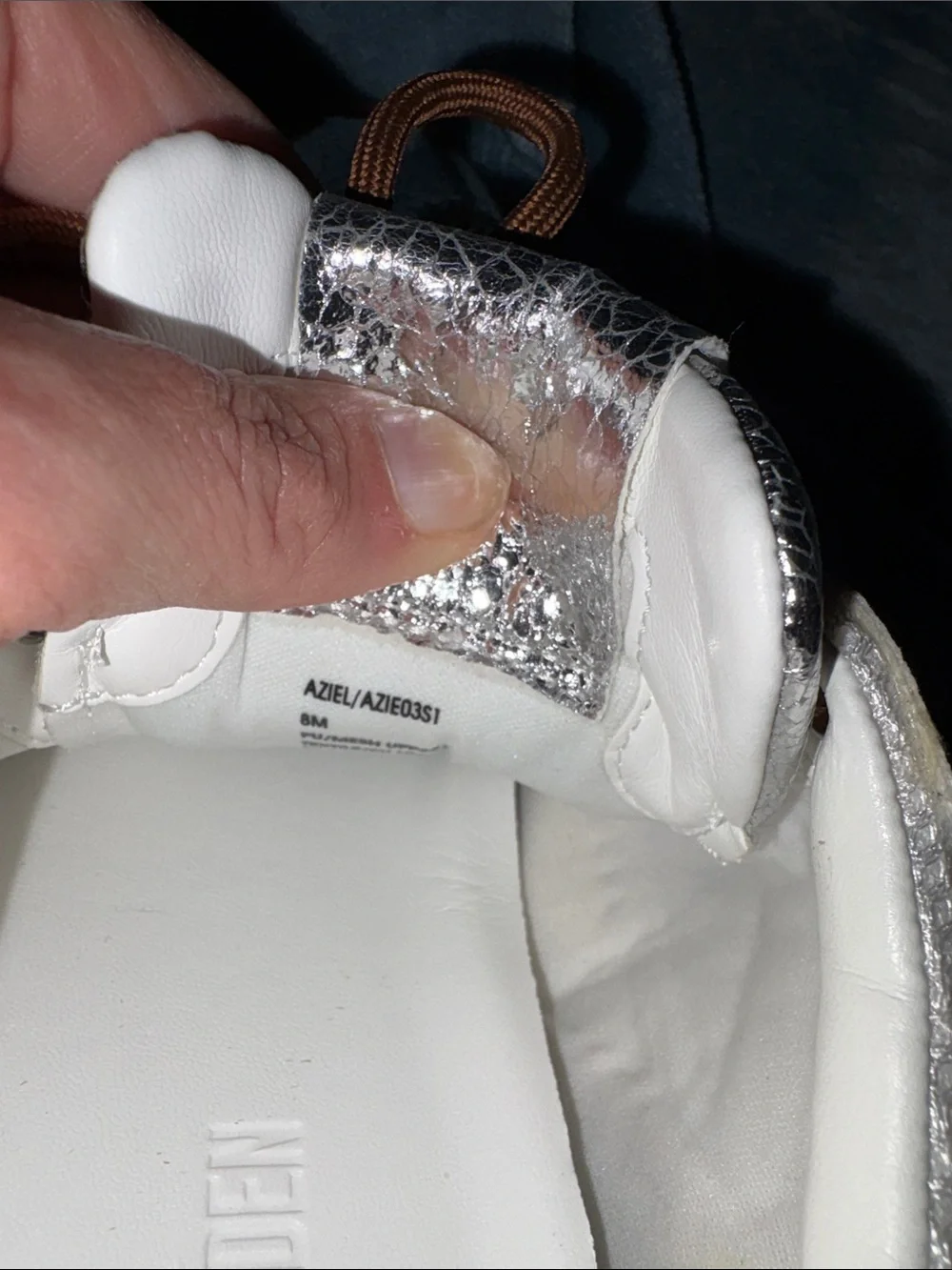 Steve Madden Aziel silver sneakers.